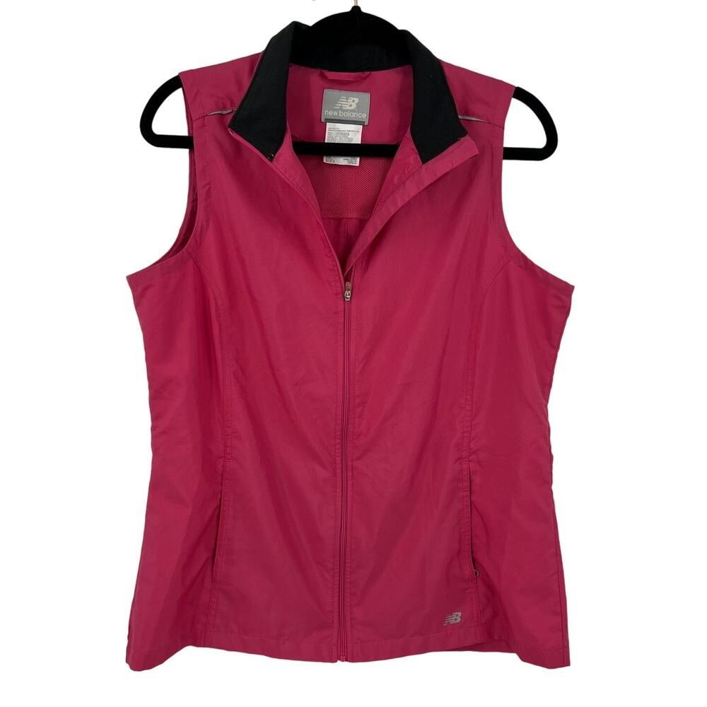 New Balance‎ Pink Lightweight Running Vest Zippered Collared Vented Back Medium